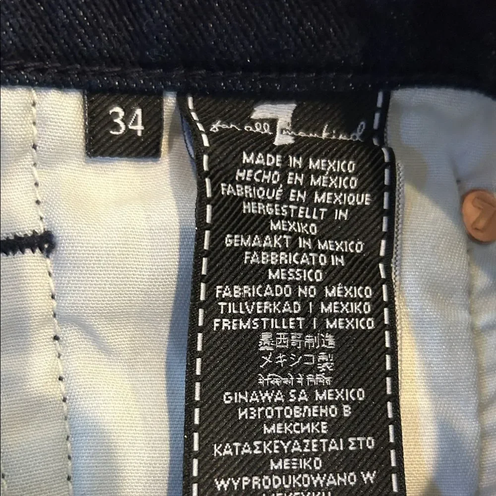 7 For All Mankind Straight Cut Dark Wash Men’s Jeans, Size 34x32 - Picture 3 of 6
